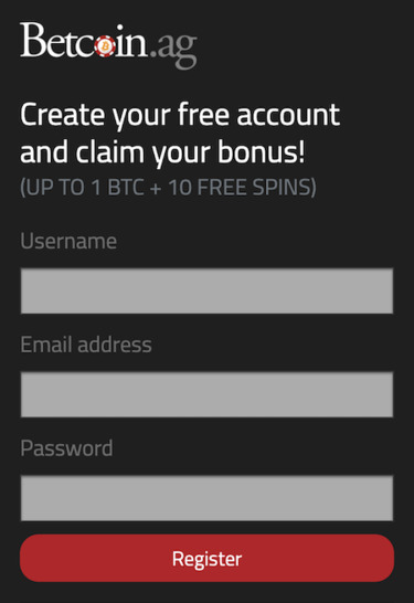 Betcoin.ag Registration Form