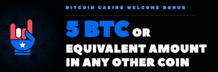 BitcoinCasino.us Welcome Bonus 100% Match